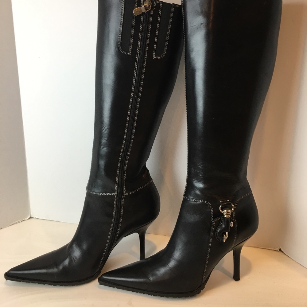 Donald Pliner Couture CATLYN Black Leather Boots 7